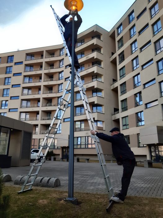 daugiabučio apšvietimo įrengimas